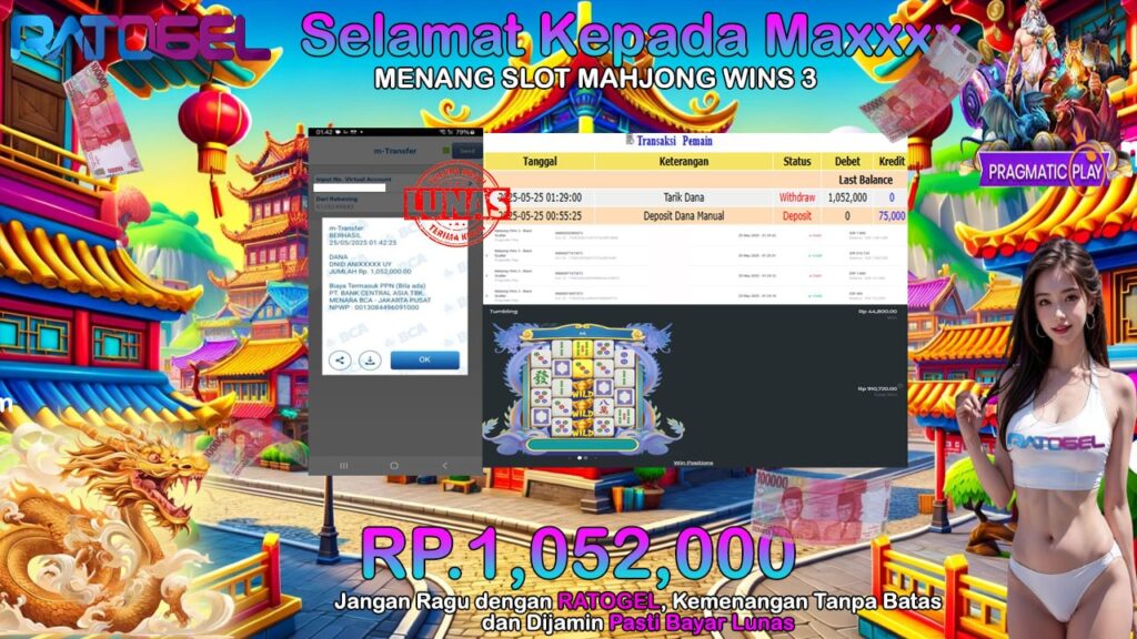 BUKTI JACKPOT SLOT MAHJONG WAYS 3 TERPERCAYA DI INDONESIA TGL 25-05-2025