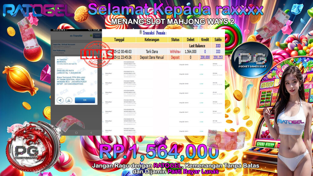 BUKTI JACKPOT SLOT MAHJONG WAYS 2 TERPERCAYA DI INDONESIA TGL 12-05-2025