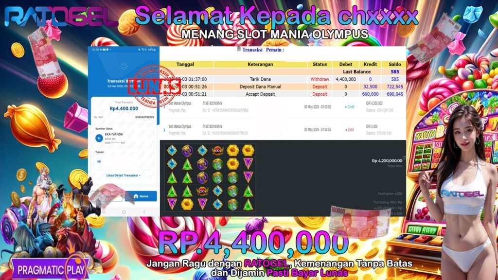 BUKTI JACKPOT SLOT GATES OF OLYMPUS TERPERCAYA DI INDONESIA TGL 03-05-2025