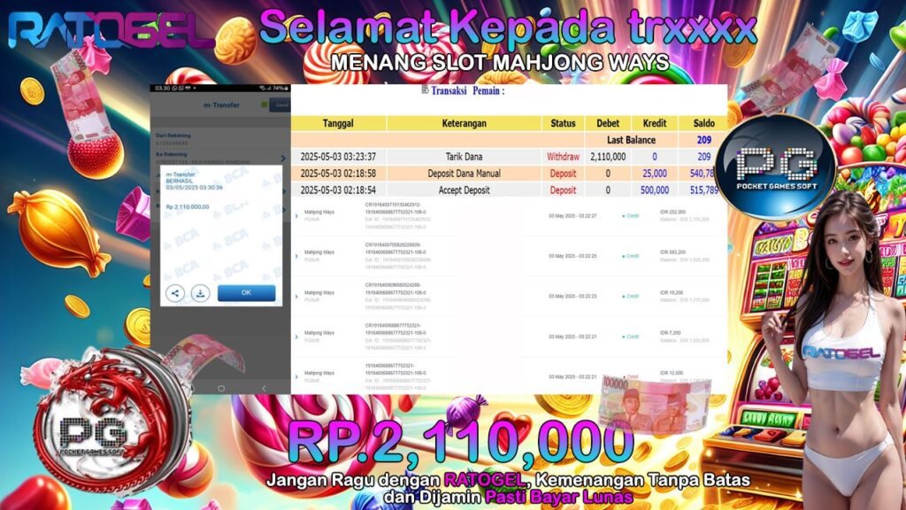 BUKTI JACKPOT SLOT MAHJONG WAYS TERPERCAYA DI INDONESIA TGL 03-05-2025