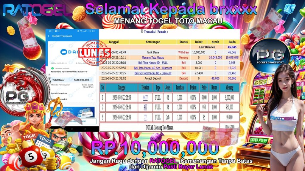 BUKTI JACKPOT TOGEL TOTO MACAU TERPERCAYA DI INDONESIA TGL 06-05-2025