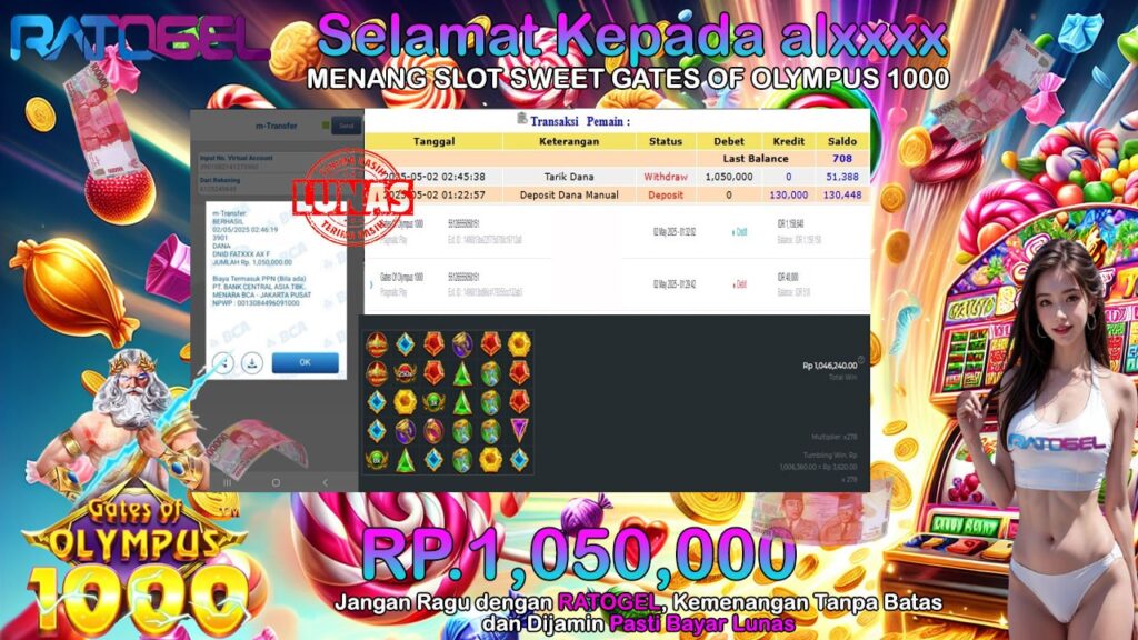 BUKTI JACKPOT SLOT GATES OF OLYMPUS 1000 TERPERCAYA DI INDONESIA TGL 02-05-2025