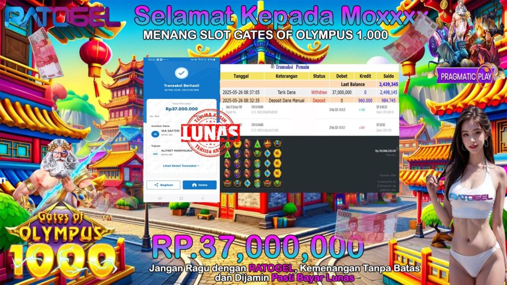 BUKTI JACKPOT SLOT GATES OF OLYMPUS 1.000 TERPERCAYA DI INDONESIA TGL 26-05-2025