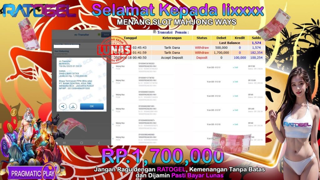 BUKTI JACKPOT SLOT MAHJONG WAYS  TERPERCAYA DI INDONESIA TGL 18-06-2025