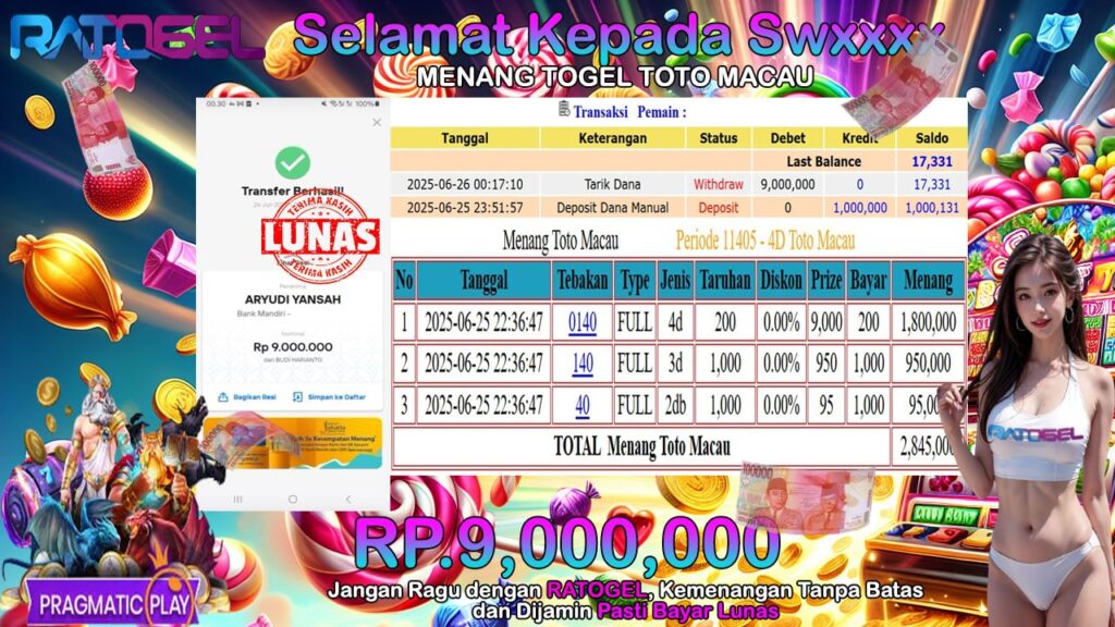 BUKTI JACKPOT TOGEL TOTO MACAU REALER TERPERCAYA DI INDONESIA TGL 26-06-2025