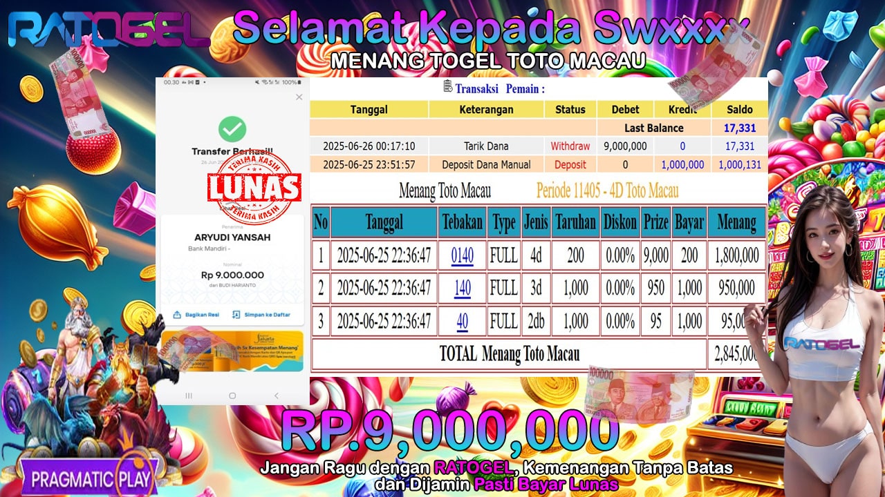 BUKTI JACKPOT TOGEL TOTO MACAU REALER TERPERCAYA DI INDONESIA TGL 26-06-2025