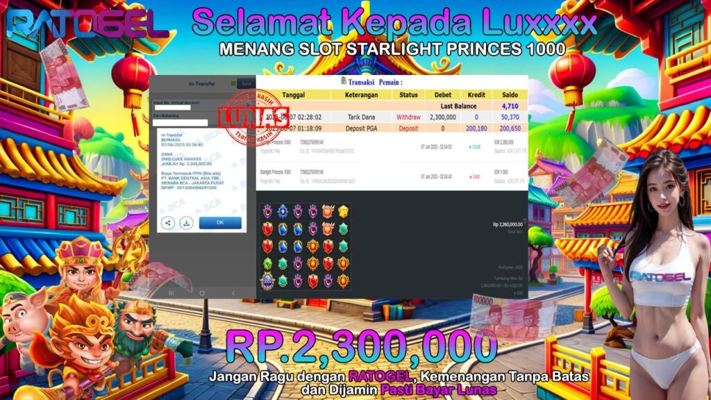 BUKTI JACKPOT SLOT STARLIGHT PRINCES 1000 TERPERCAYA DI INDONESIA TGL 07-06-2025
