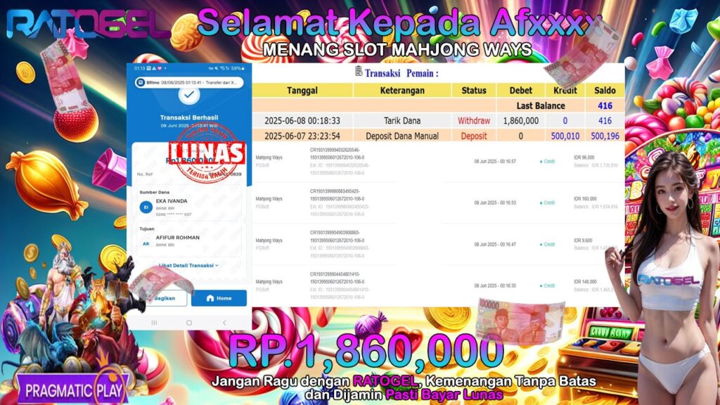 BUKTI JACKPOT SLOT GATES OF OLYMPUS 1000 TERPERCAYA DI INDONESIA TGL 08-06-2025