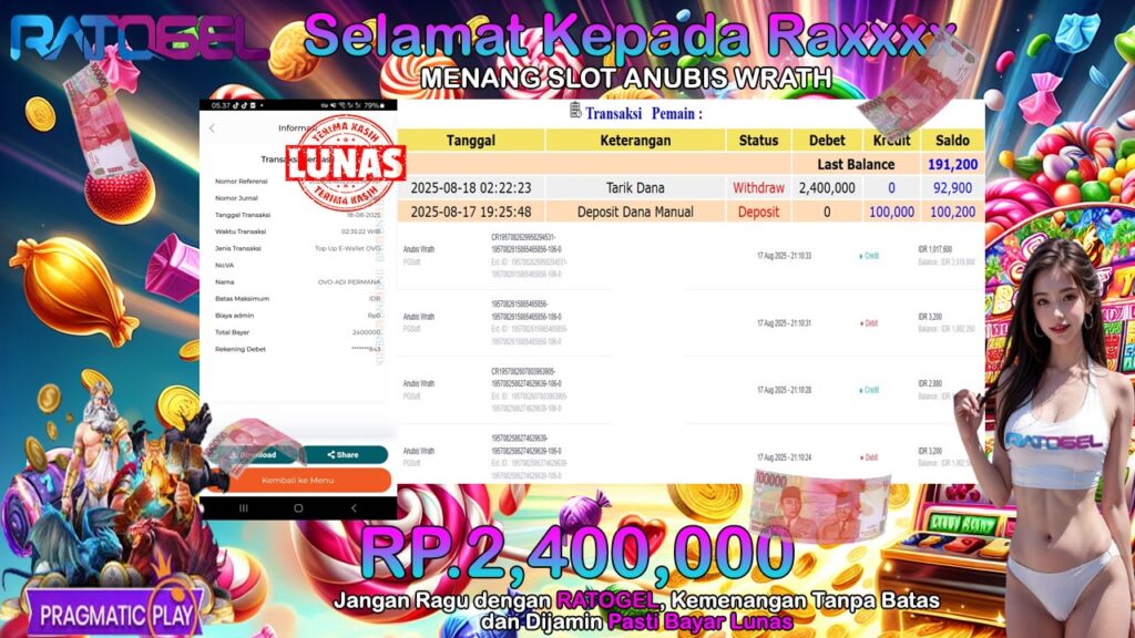 BUKTI JACKPOT SLOT ANUSBIS WRATH TERPERCAYA DI INDONESIA TGL 18-08-2025