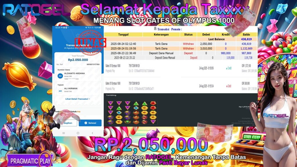 BUKTI JACKPOT SLOT GATES OF OLYMPUS 1000 TERPERCAYA DI INDONESIA TGL 24-08-2025