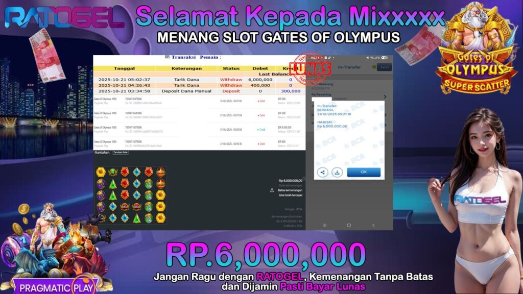 BUKTI JACKPOT SLOT GATES OF OLYMPUS 1000 TERPERCAYA DI INDONESIA TGL 21-10-2025