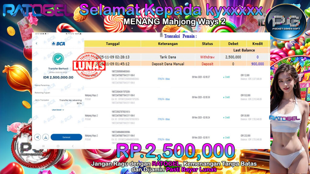 BUKTI JACKPOT MAHJONG WAYS 2 TERPERCAYA DI INDONESIA TGL 09-11-2025