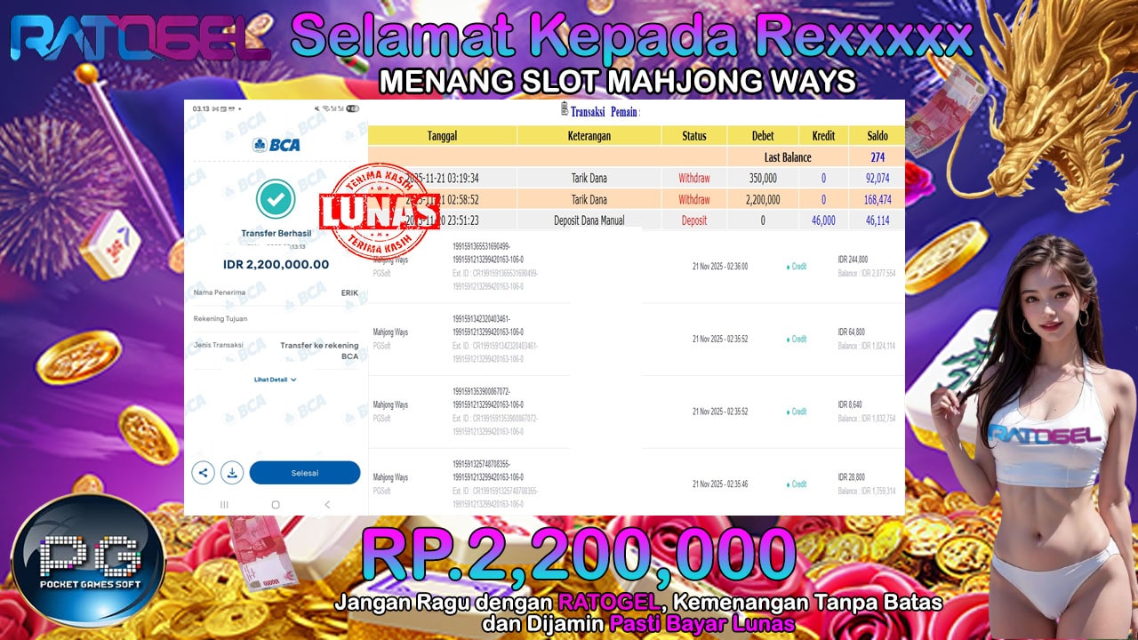 BUKTI JACKPOT MAHJONG WAYS TERPERCAYA DI INDONESIA TGL 21-11-2025